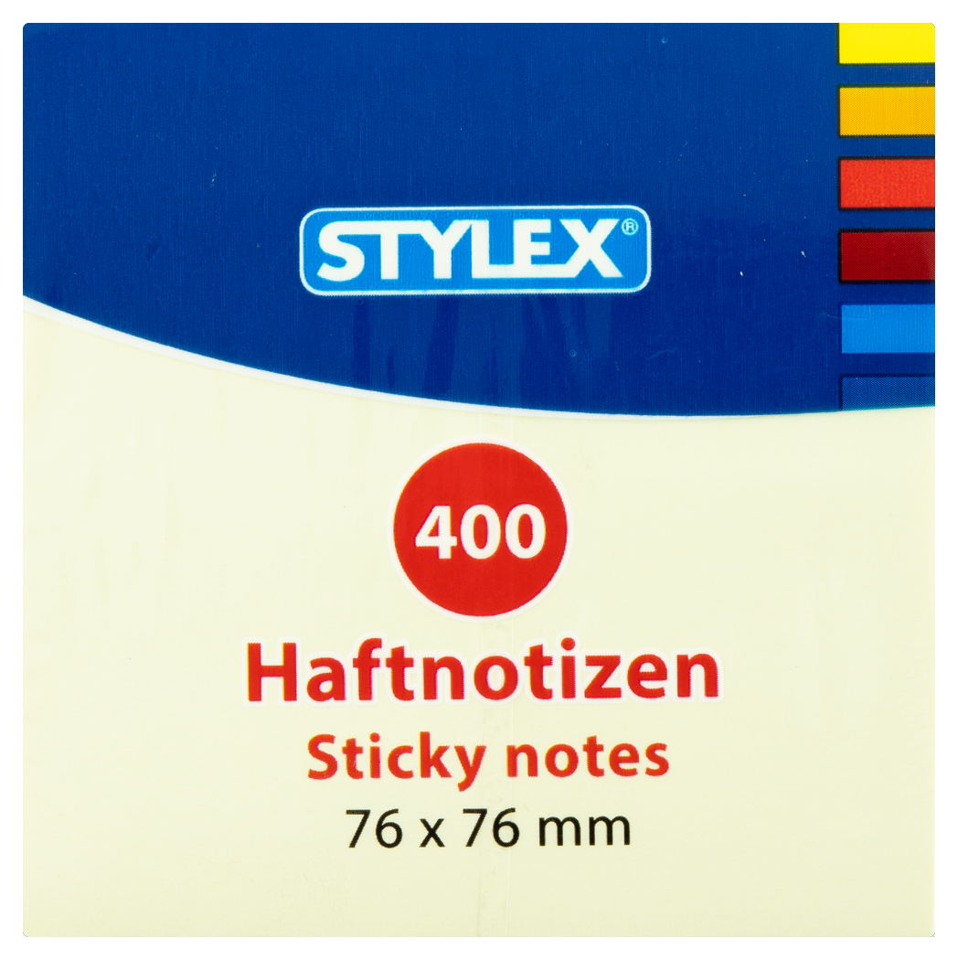 Stylex adhesive notes 76x76mm 400 sheet in yellow