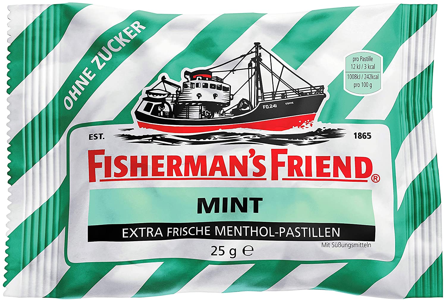 Fisherman's Friend Mint Extra Fresh Menthol Pastilles without sugar 25g