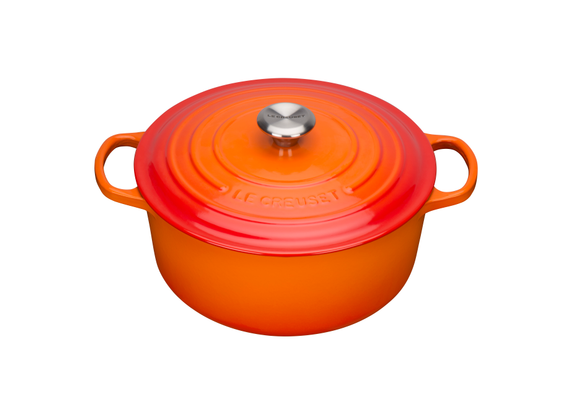 Le Creuset Signature Cast iron-roasting with lid, round - 20cm - orange