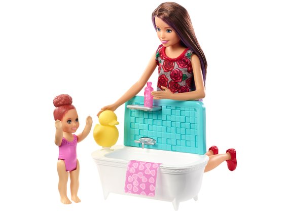 Barbie Skipper Babysitters incl. Dolls and Bath Play Set