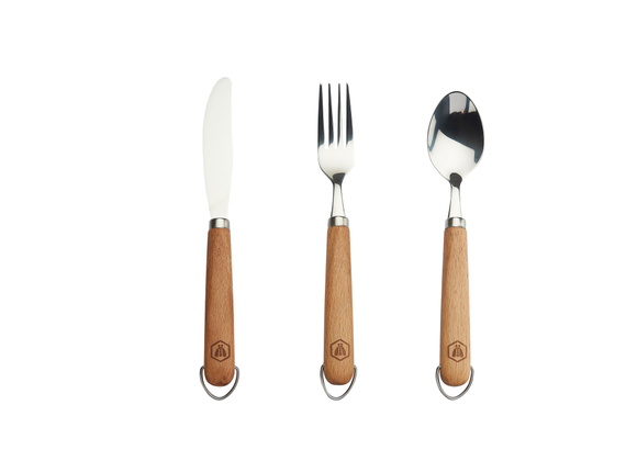 Laguiole 3-set picnic cutlery - beech wood