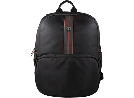 Ferrari 15 Black Leather Backpack Feurbp15BK