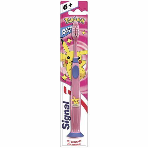 Signal toothbrush junior from 6 years with suction cup - pink