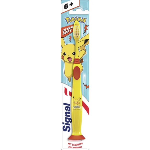 Signal toothbrush junior from 6 years with suction cup - yellow