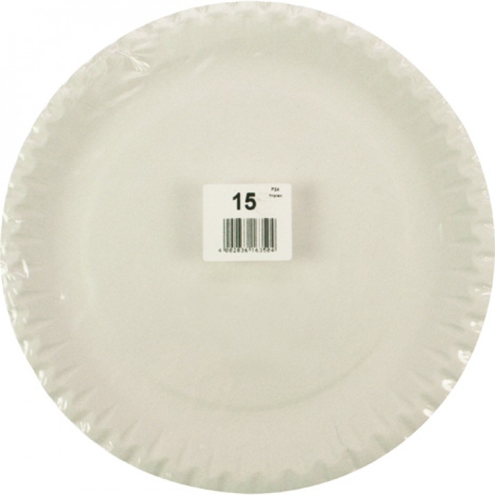 Party plate 23cm white welded 6x 15pcs. value pack