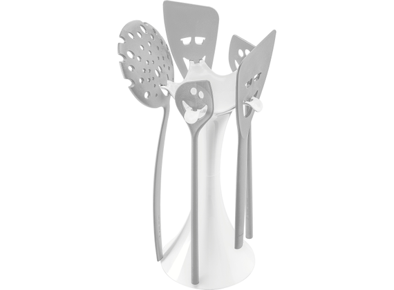 koziol kitchen utensils set 5 parts gray, white