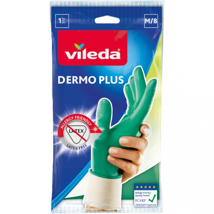 Vileda Household Glove Dermo Plus Size M 12x 1xset value pack
