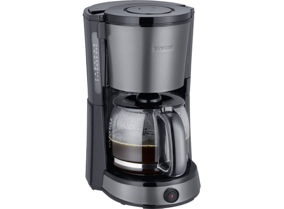 Severin coffee machine Select, gray-metallic / black approx. 1000 W, up to 10 cups, automatic shutdown, aroma function, high-quality housing with stainless steel applications