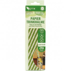 Drinking paper 24er 6mmx20cm green white