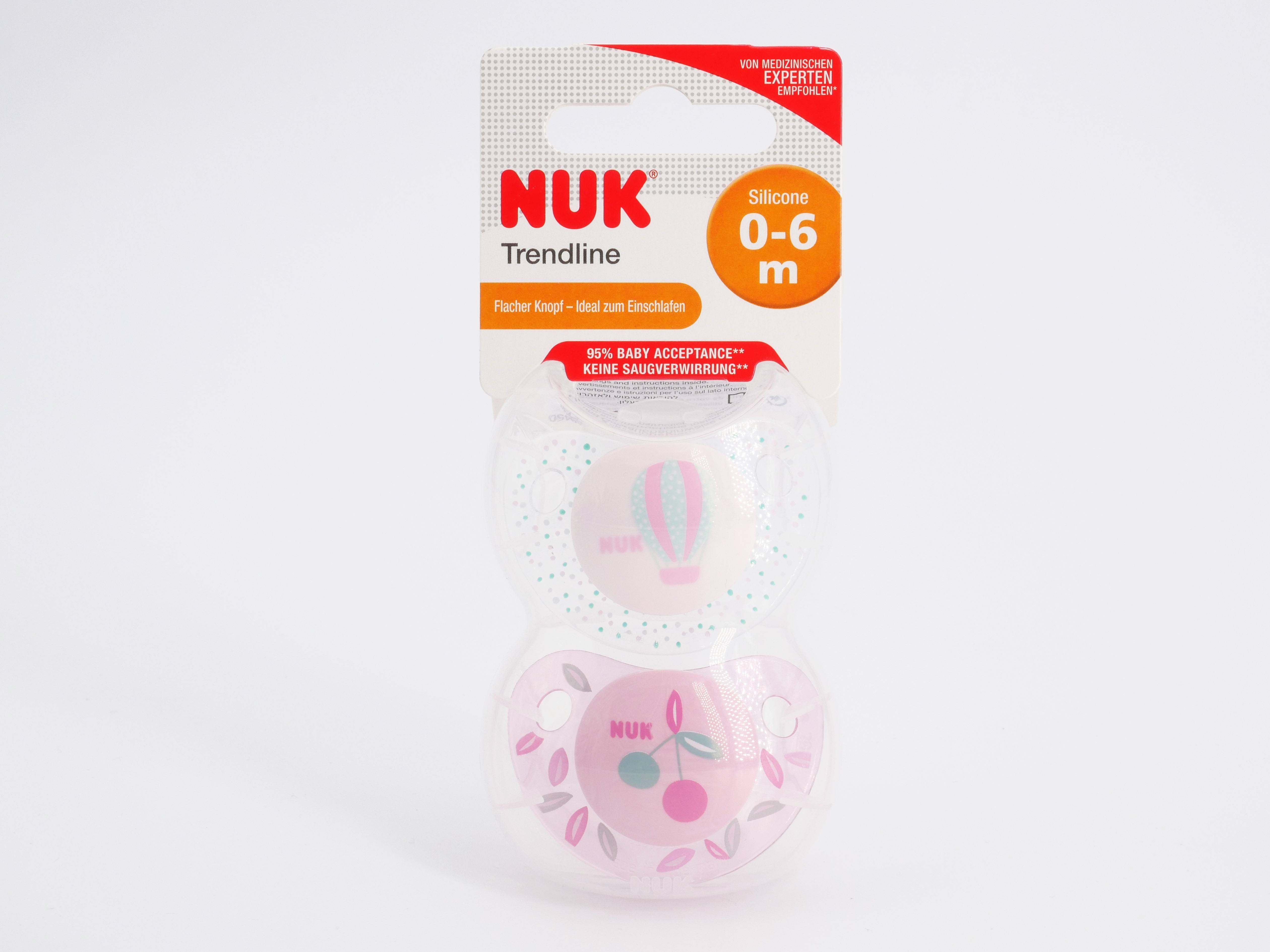 Nuk trendline pacifier silicone size 1 0-6m - pink