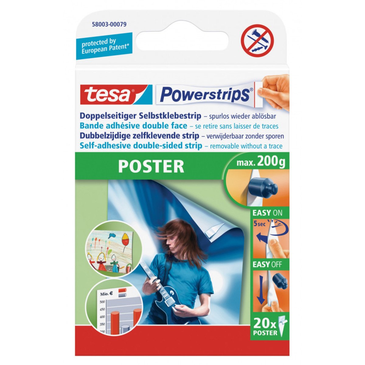 Tesa Powerstripes Poster + 20% 5x Pck. value pack