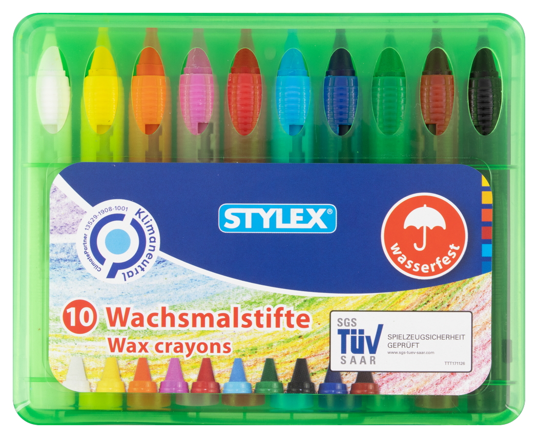 Stylex wax pencils, waterproof, 10 pieces - green