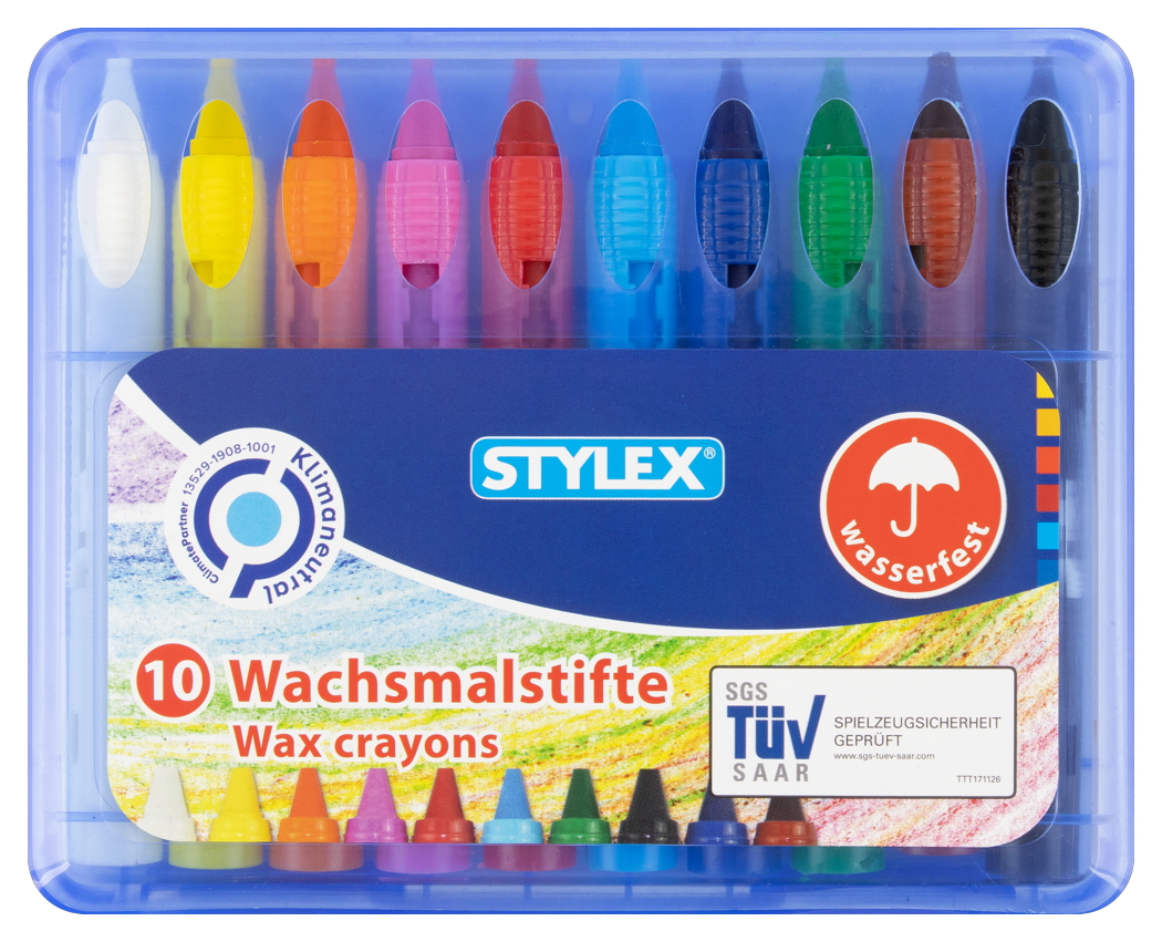 Stylex wax pencils, waterproof, 10 pieces - blue