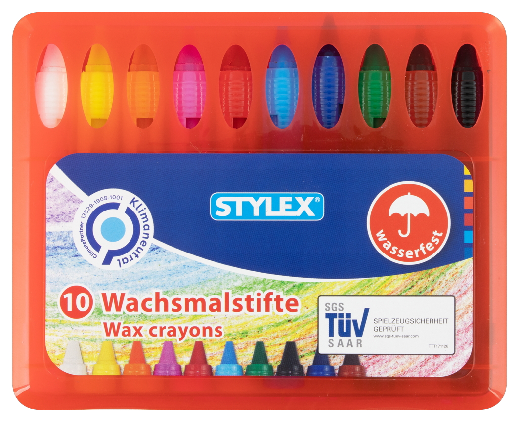 Stylex wax pencils, waterproof, 10 pieces - red