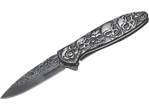 Magnum Dia de los Muertos pocket knife, silver