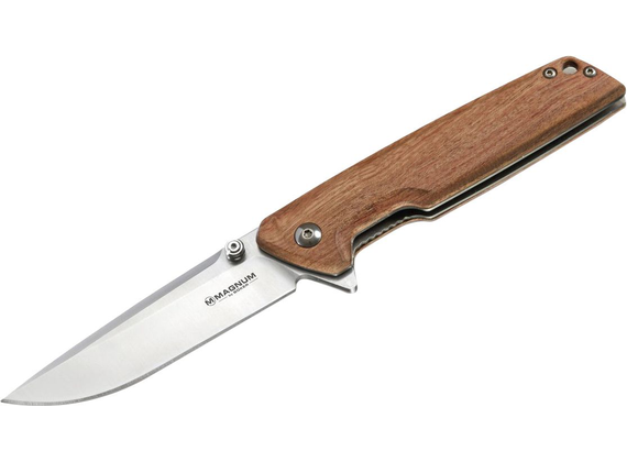 Magnum Straight Brother Wood Pocket Knife, brown