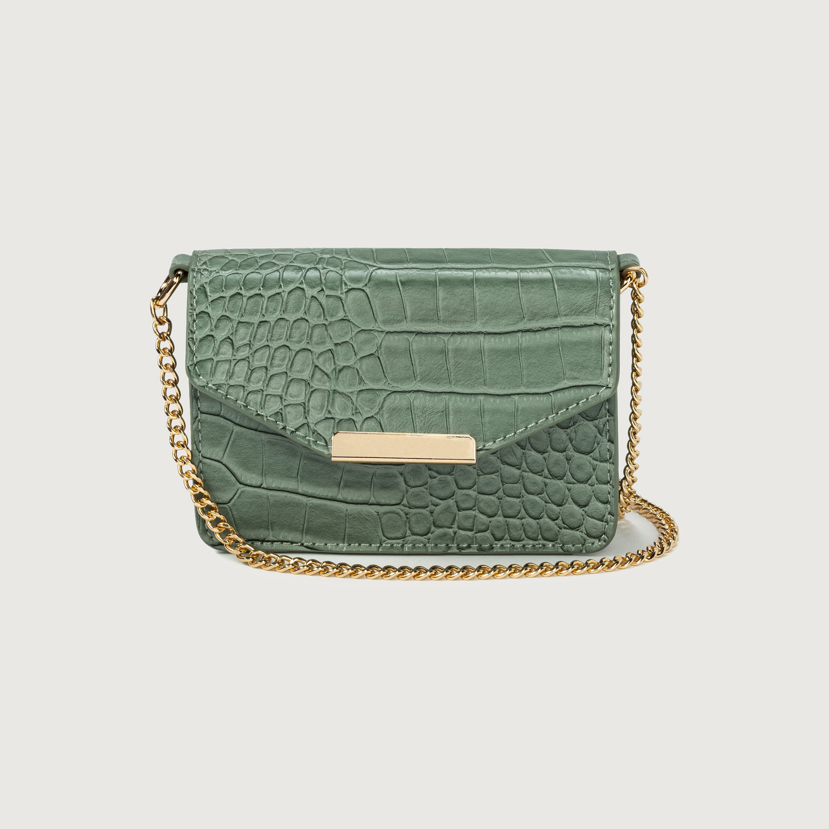 Hallhuber Mini shoulder bag with a croco embossing