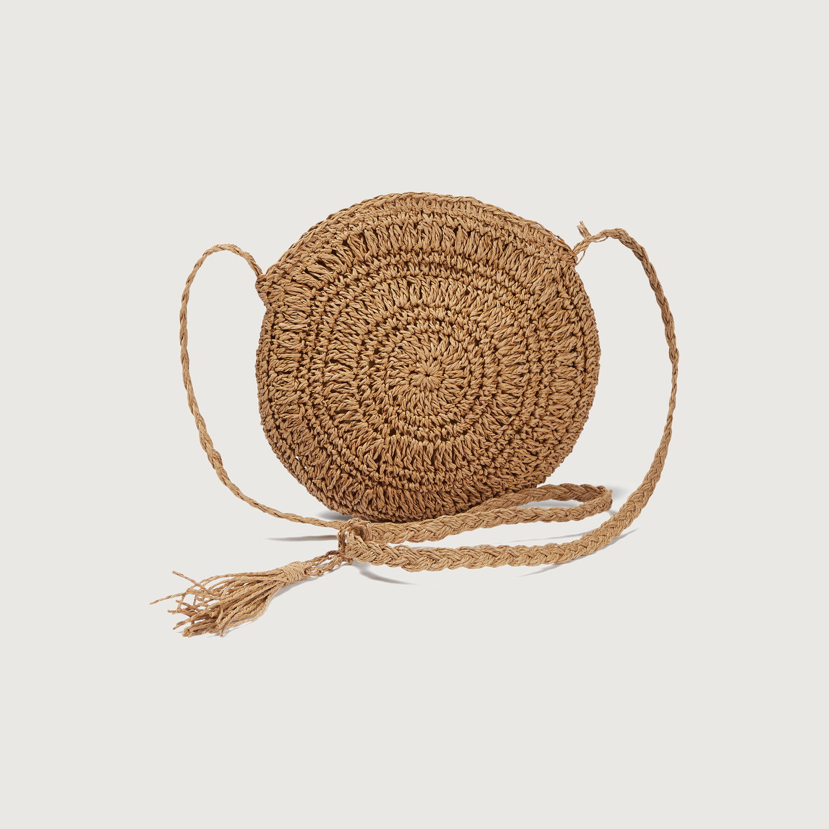 Hallhuber Round shoulder bag made of paper straw