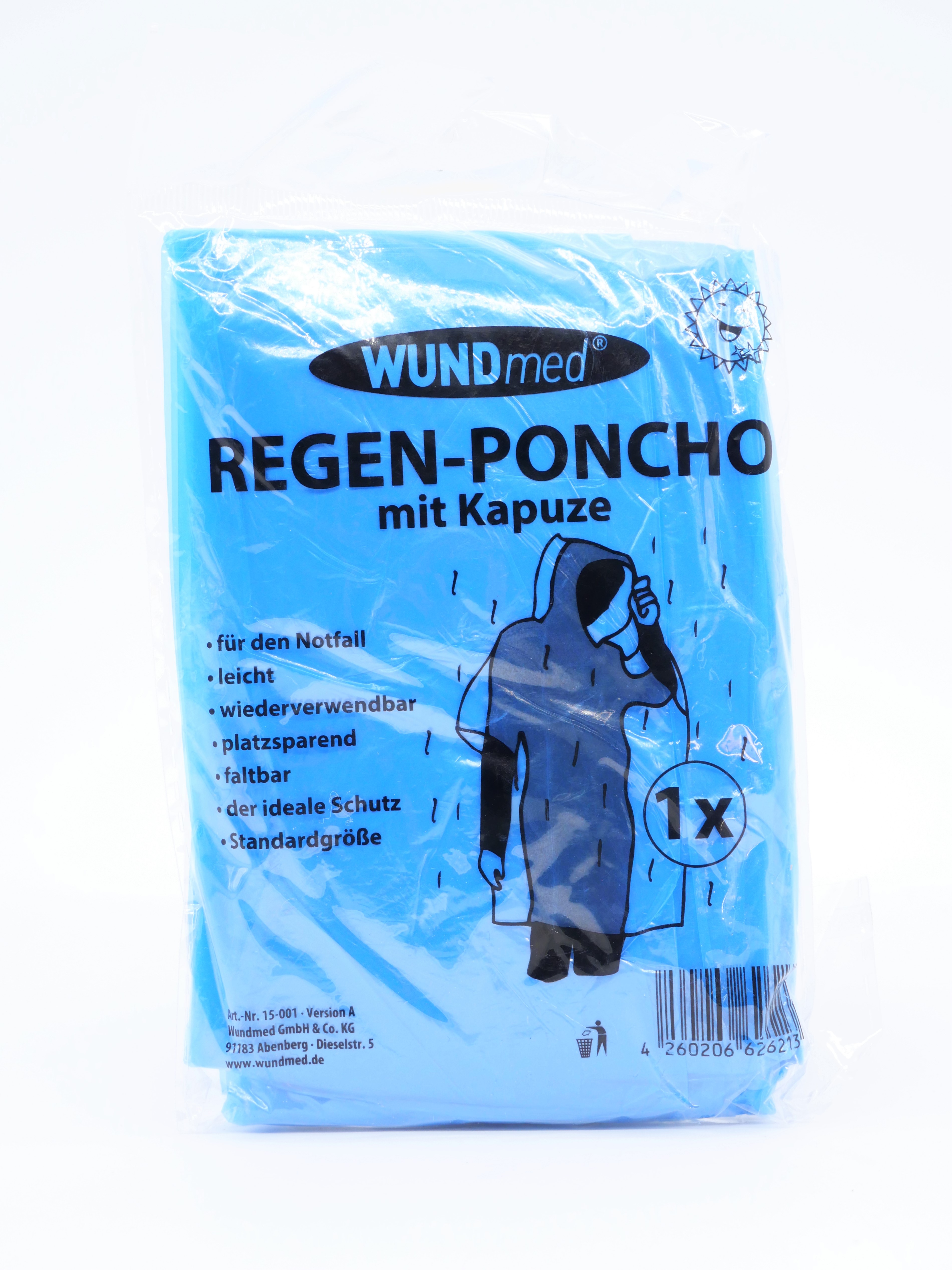 Rain poncho for on the go to unit size - blue