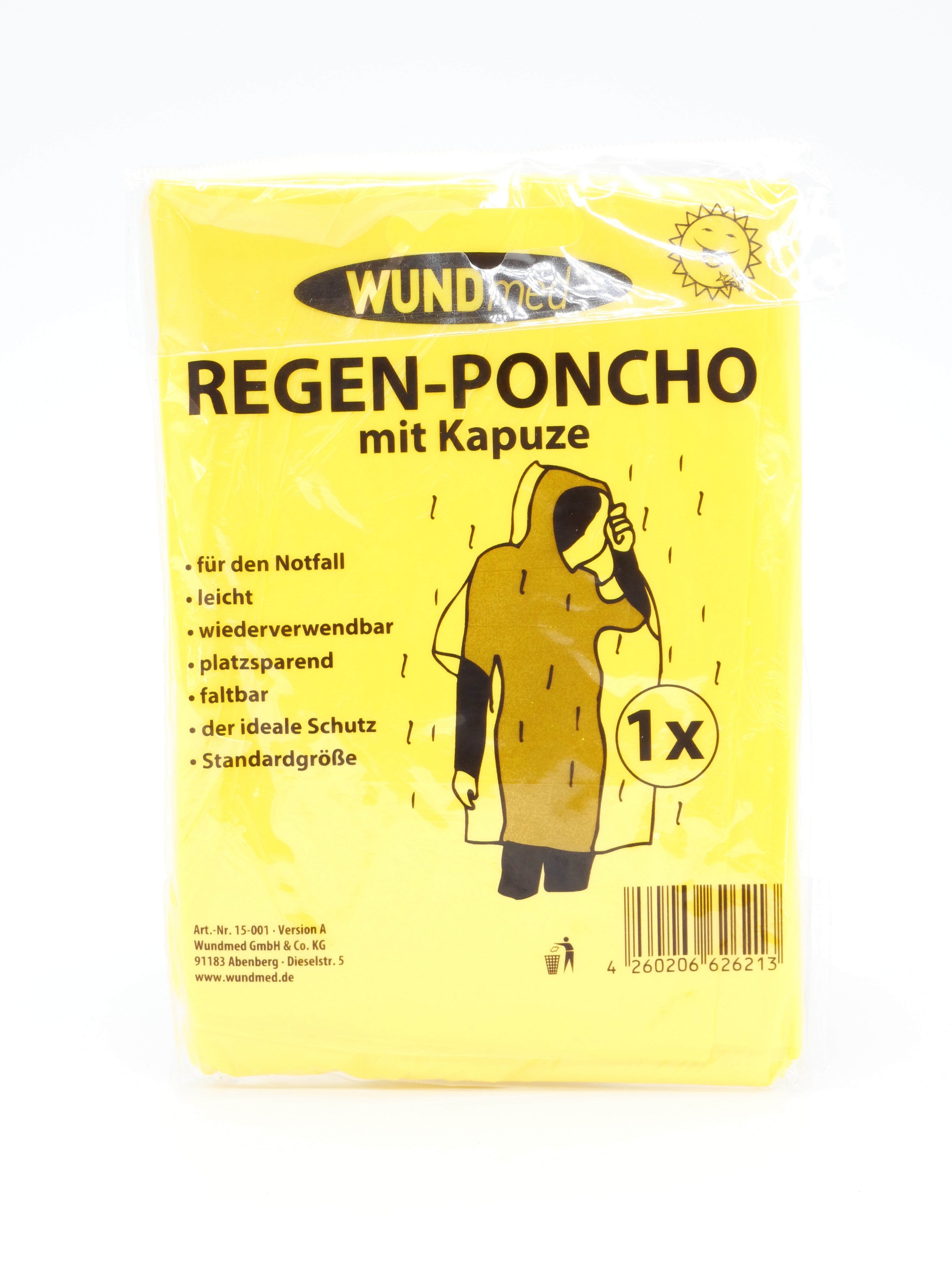 Rain poncho for on the go to unit size - yellow