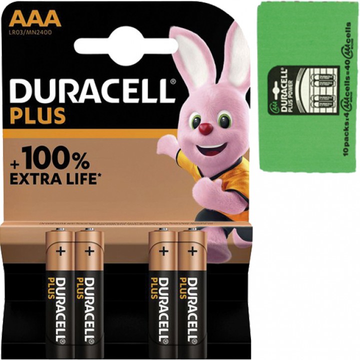 Battery Duracell Plus Alkaline Micro AAA 4er