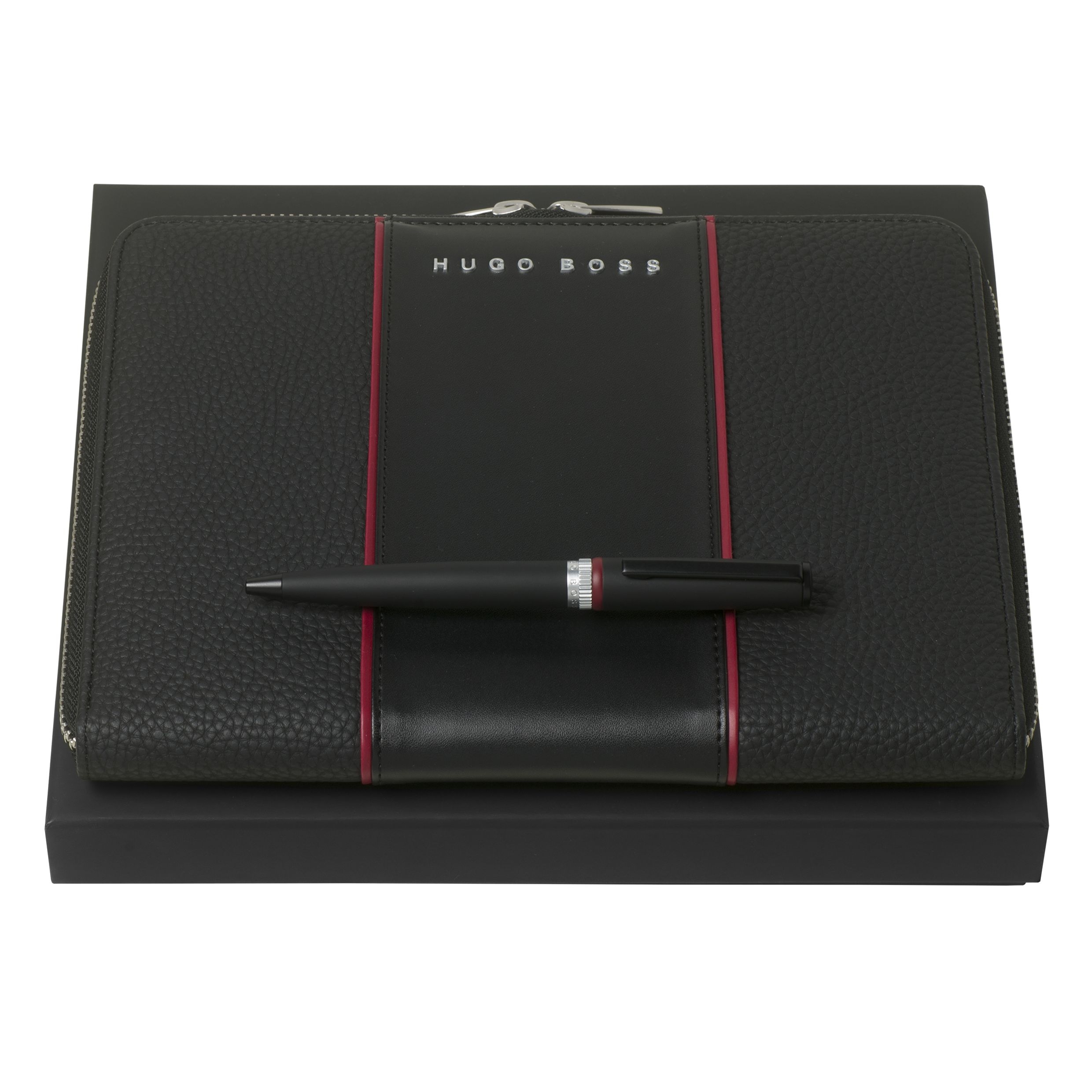 Hugo Boss Set Gear Black (ballpoint pen & A5 conference folder)