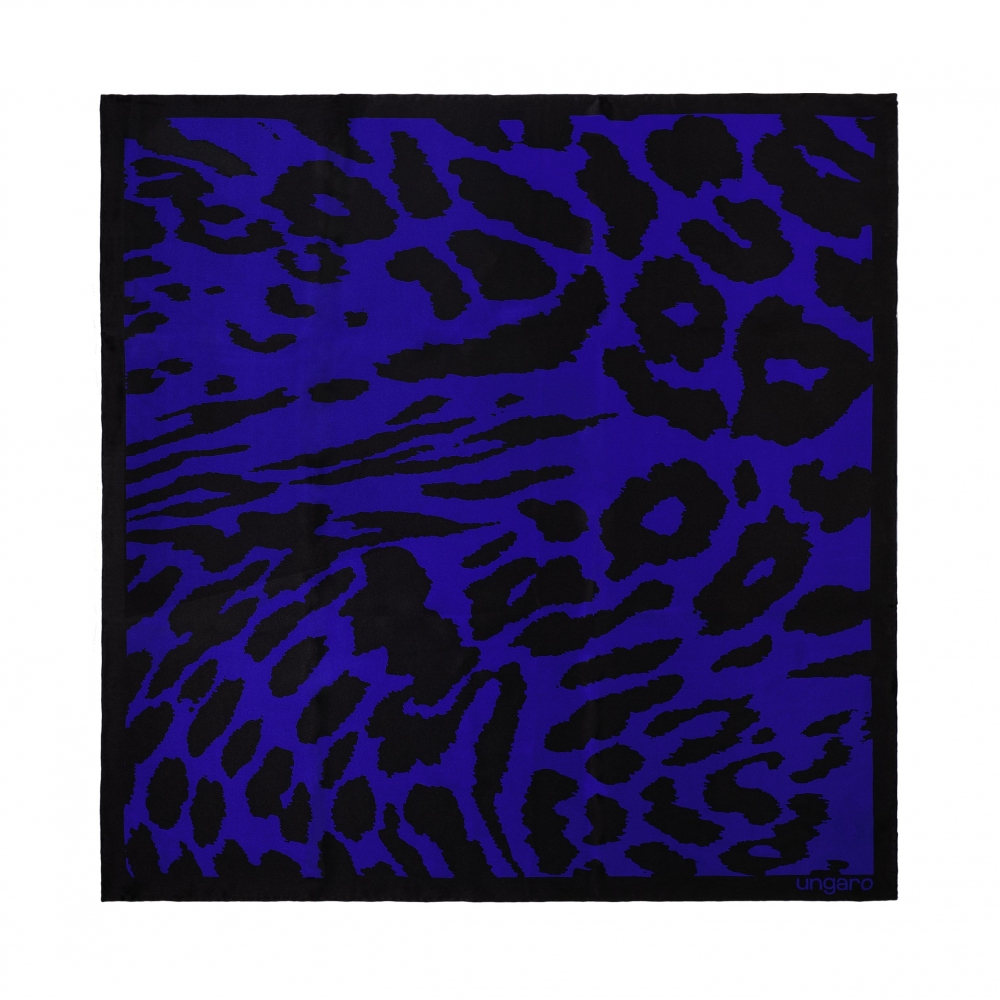 Ungaro Silk scarf Lina Bright Blue & Black