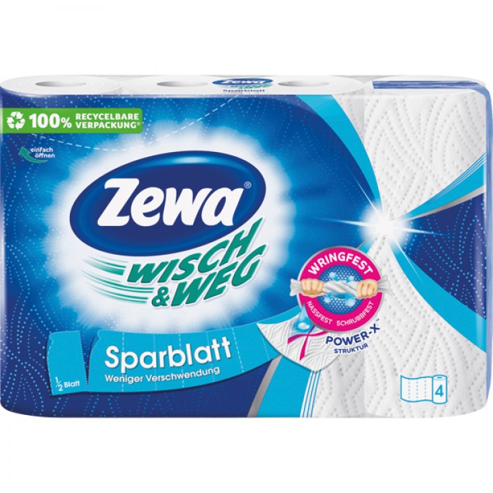 Zewa Wisch & Weg household roll economy sheet 12x 4x74 sheet value pack