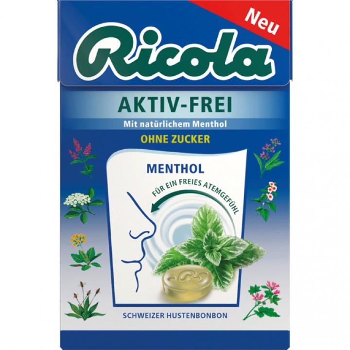 Ricola 50g active-free menthol without sugar