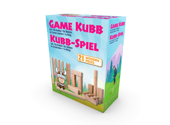 Eddy Toys Kubb Game - Kubb - Viking Chess - Wood - With Storage Bag - Small