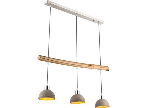 Globo hanging lamp nickel matt, wood, concrete